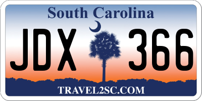 SC license plate JDX366