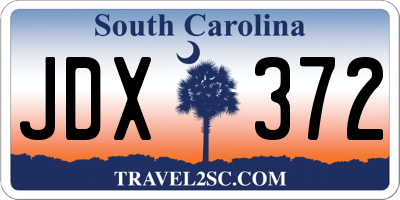 SC license plate JDX372