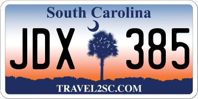 SC license plate JDX385