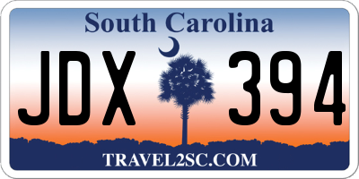 SC license plate JDX394