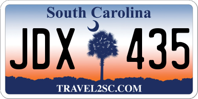 SC license plate JDX435