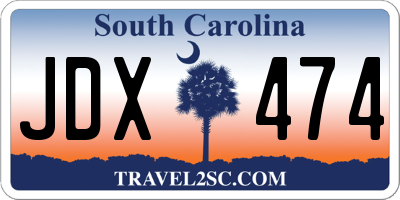 SC license plate JDX474