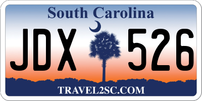 SC license plate JDX526
