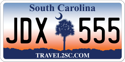 SC license plate JDX555