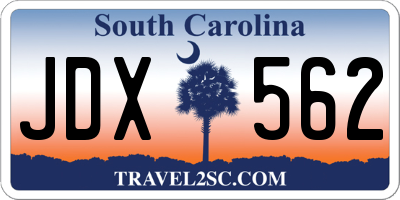 SC license plate JDX562