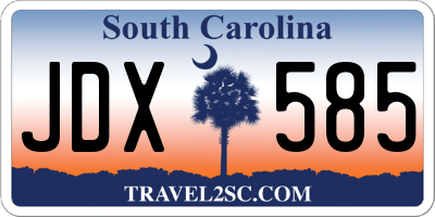 SC license plate JDX585