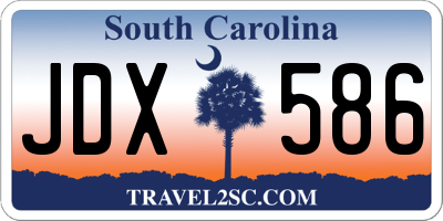 SC license plate JDX586
