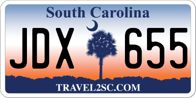 SC license plate JDX655