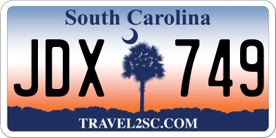SC license plate JDX749