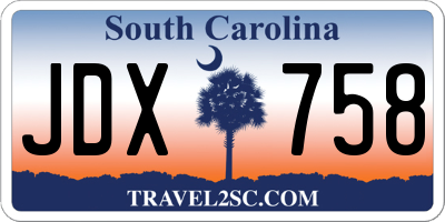 SC license plate JDX758