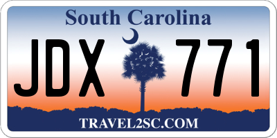 SC license plate JDX771