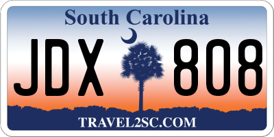 SC license plate JDX808