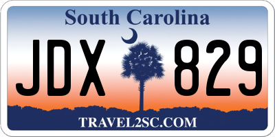 SC license plate JDX829