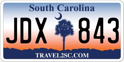 SC license plate JDX843