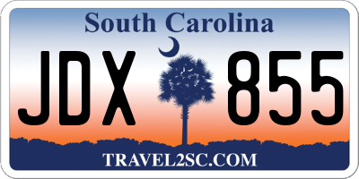 SC license plate JDX855