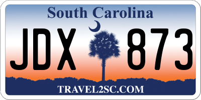 SC license plate JDX873