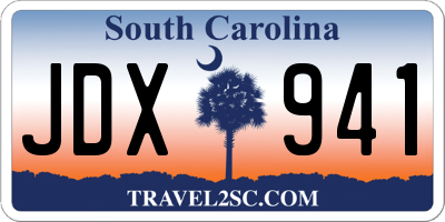 SC license plate JDX941