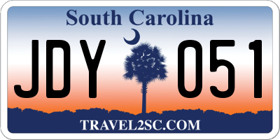SC license plate JDY051