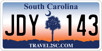 SC license plate JDY143