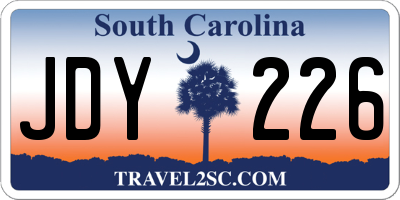 SC license plate JDY226