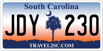 SC license plate JDY230