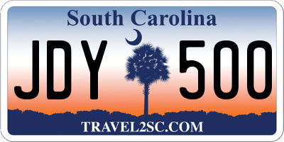 SC license plate JDY500