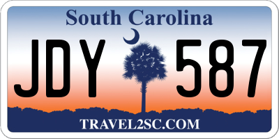 SC license plate JDY587