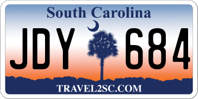SC license plate JDY684