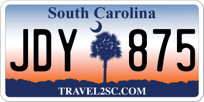 SC license plate JDY875
