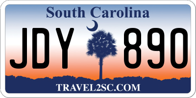 SC license plate JDY890