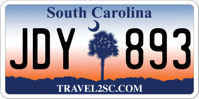 SC license plate JDY893