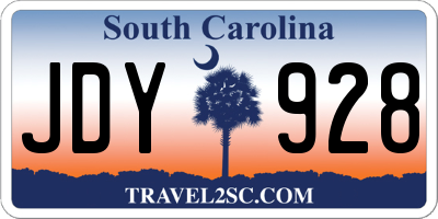 SC license plate JDY928