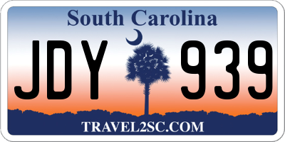 SC license plate JDY939
