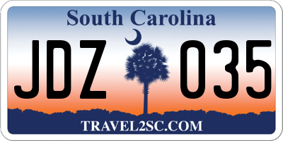 SC license plate JDZ035