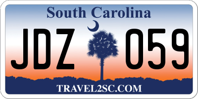 SC license plate JDZ059