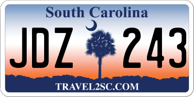 SC license plate JDZ243
