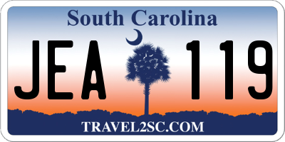 SC license plate JEA119