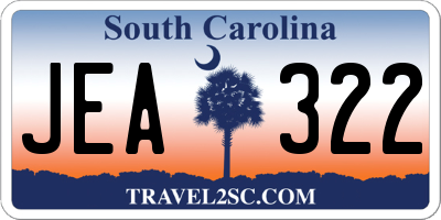 SC license plate JEA322
