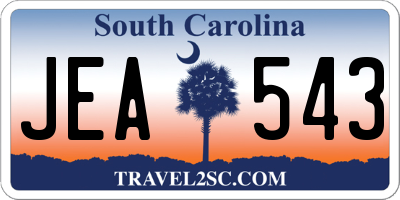 SC license plate JEA543