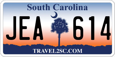 SC license plate JEA614