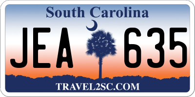 SC license plate JEA635