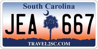 SC license plate JEA667