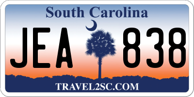 SC license plate JEA838