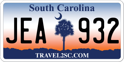SC license plate JEA932
