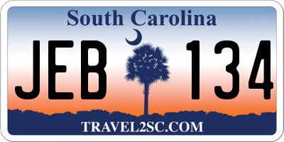 SC license plate JEB134