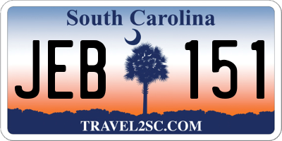 SC license plate JEB151
