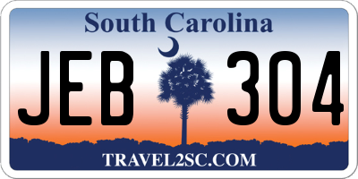 SC license plate JEB304