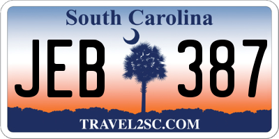 SC license plate JEB387