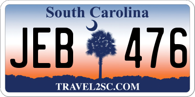 SC license plate JEB476