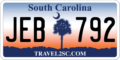 SC license plate JEB792